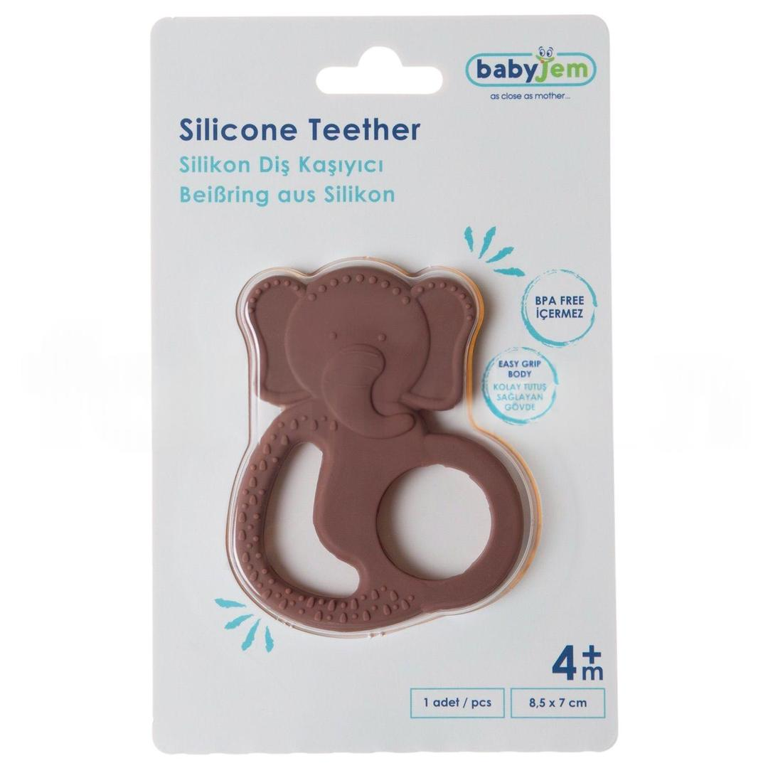 Babyjem Silikon Fil Diş Kaşıyıcı Mocca 808