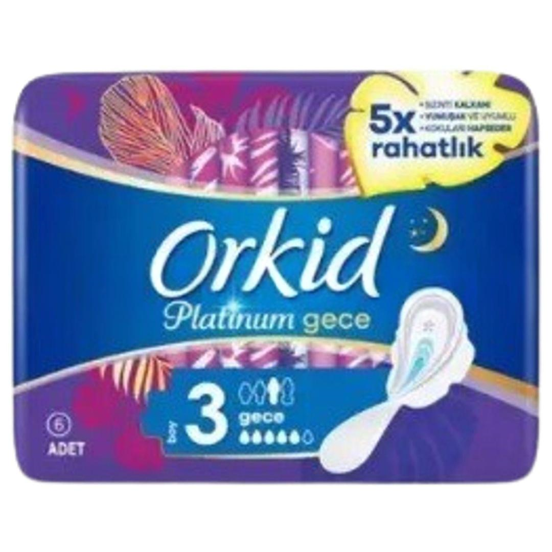 Orkid Platinum Gece Boy 3 Hijyenik Ped 6lı