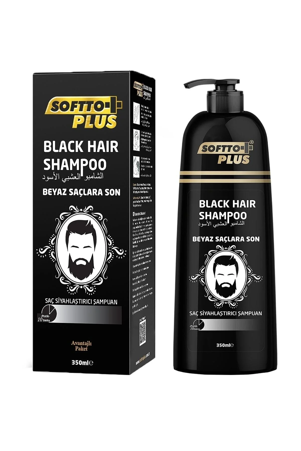 Softto Plus Beyaz Saçlar İçin 350 ml Siyah Şampuan