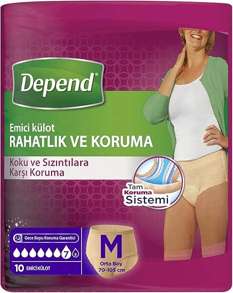 Depend Orta Boy 10lu Emici Kadın Külot