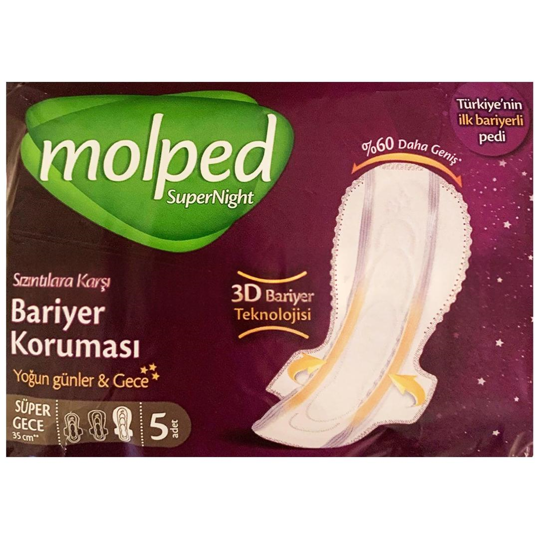 Molped Supernight Hijyenik Kadın Pedi Super Gece 5li