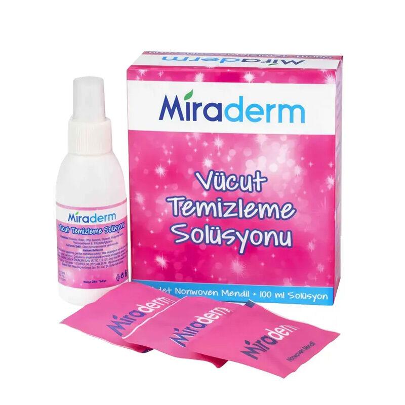 MİRADERM VÜCUT TEMİZLEME SOLÜSYONU 100ML+HİJYENİK MENDİL 20 ADET
