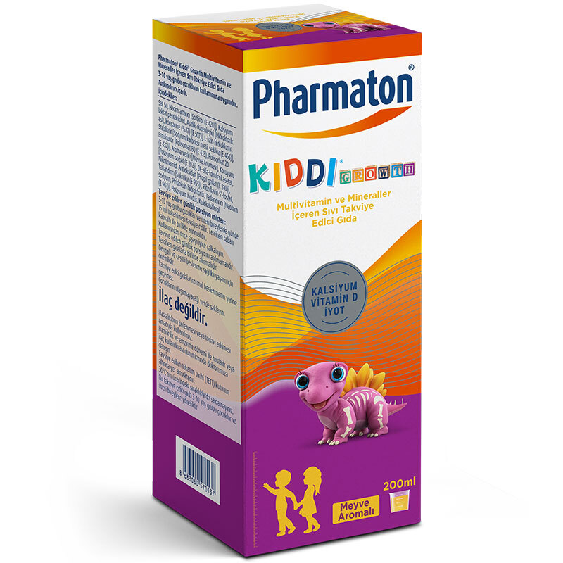 Pharmaton Kiddi Growth Sıvı Takviye Edici Gıda 200 ml - Meyve Aromalı