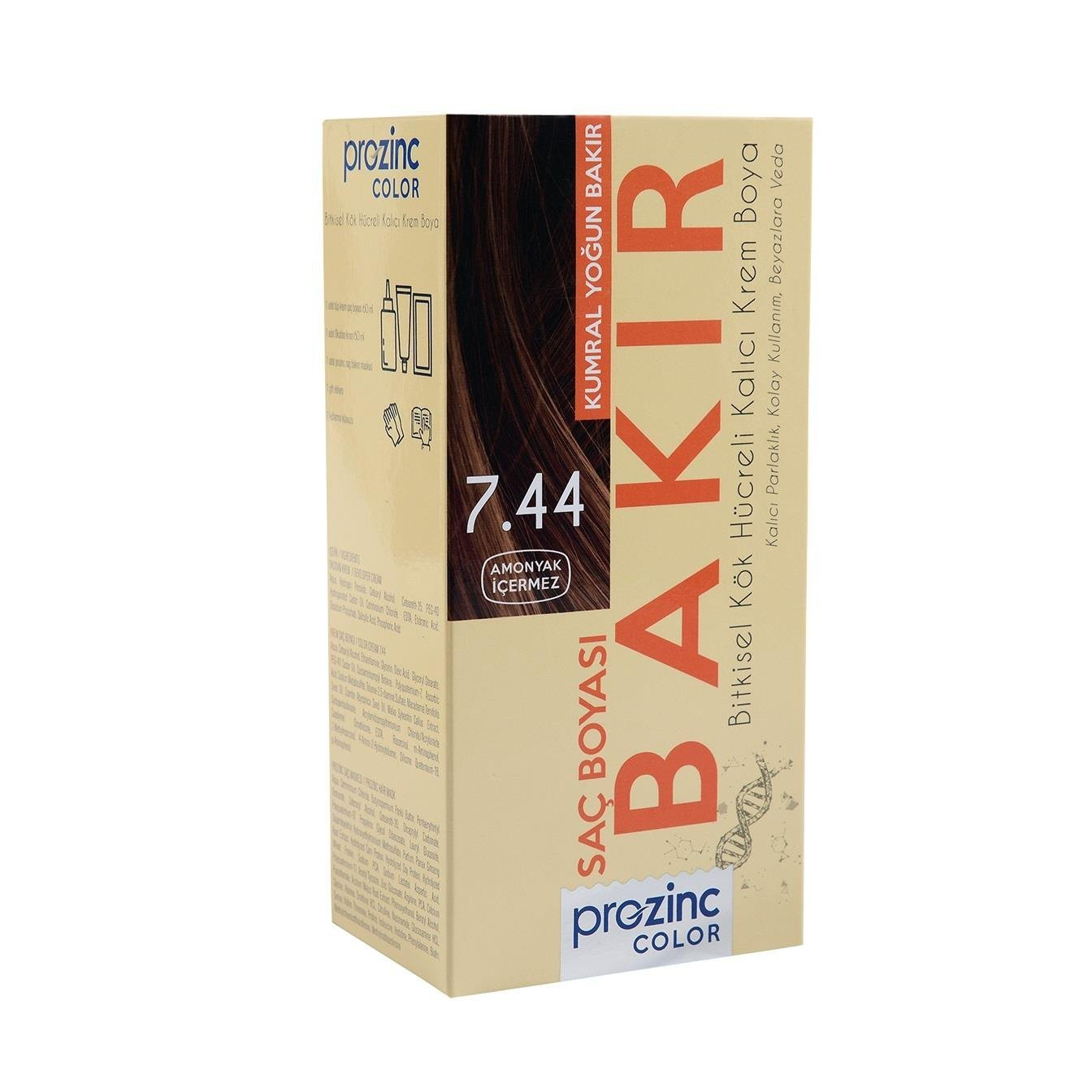 Prozinc Color Saç Boyası Kumral Yoğun Bakır 7.44