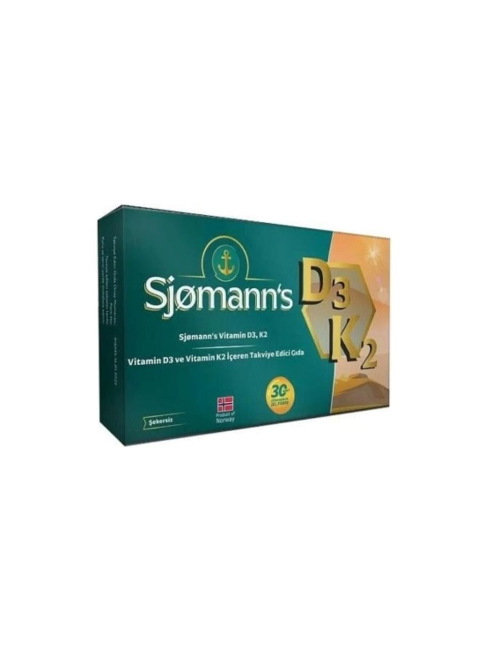 SJOMANNS VİTAMİN D3K2 30 ADET ÇİĞNENEBİLİR JEL FORM