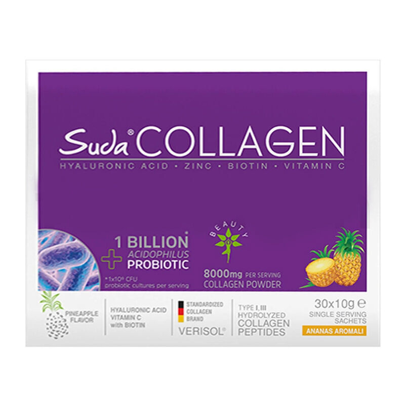 Suda Collagen Takviye Edici Gıda Ananas Aromalı 30 x 10 gr - Toz Saşe