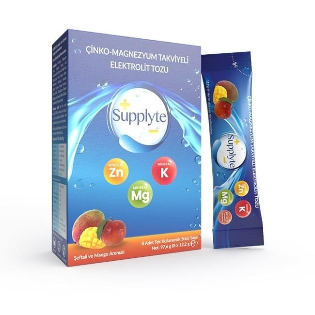 Supplyte Elektrolit Tozu 8 Stick Saşe Şeftali Mango
