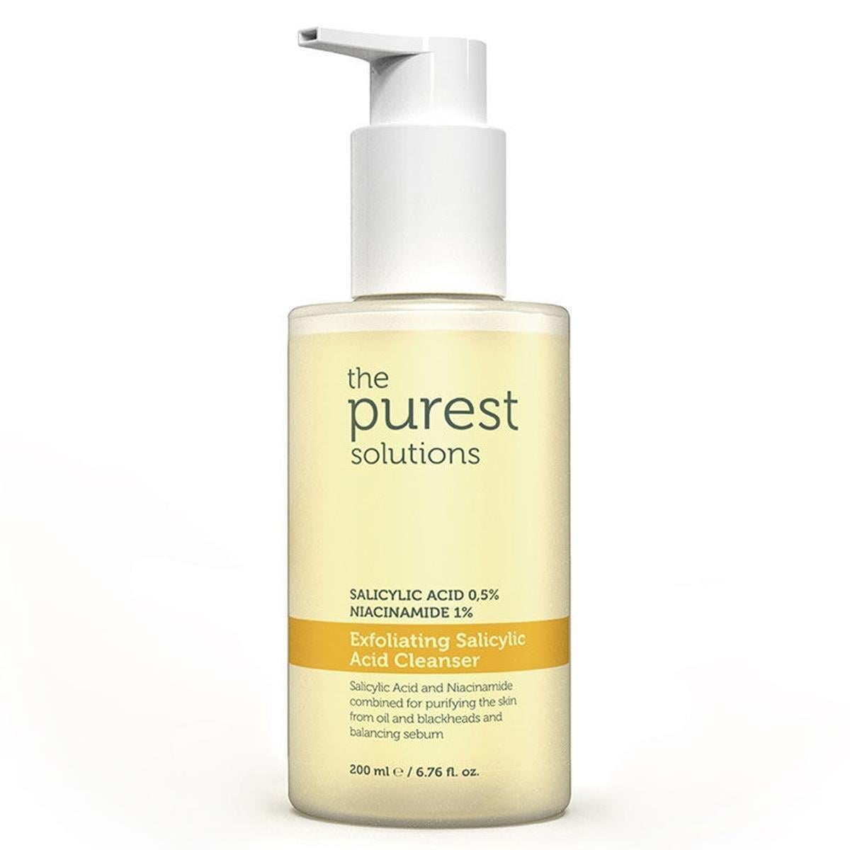 THE PUREST SOLUTIONS EXFOLIATING SALICYLIC ACID CLEANSER 200ML 0.5% SALICYLIC ACID 1% NIACINAMIDE