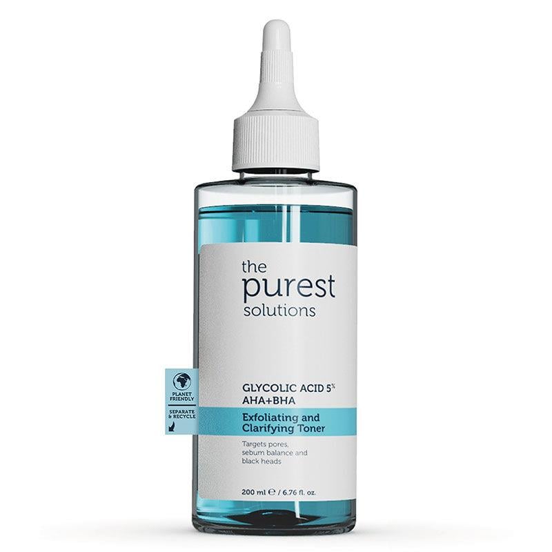 THE PUREST SOLUTIONS GLYCOLIC ACID+AHA+BHA 200ML EXFOLIATING AND CLARIFYING TONER