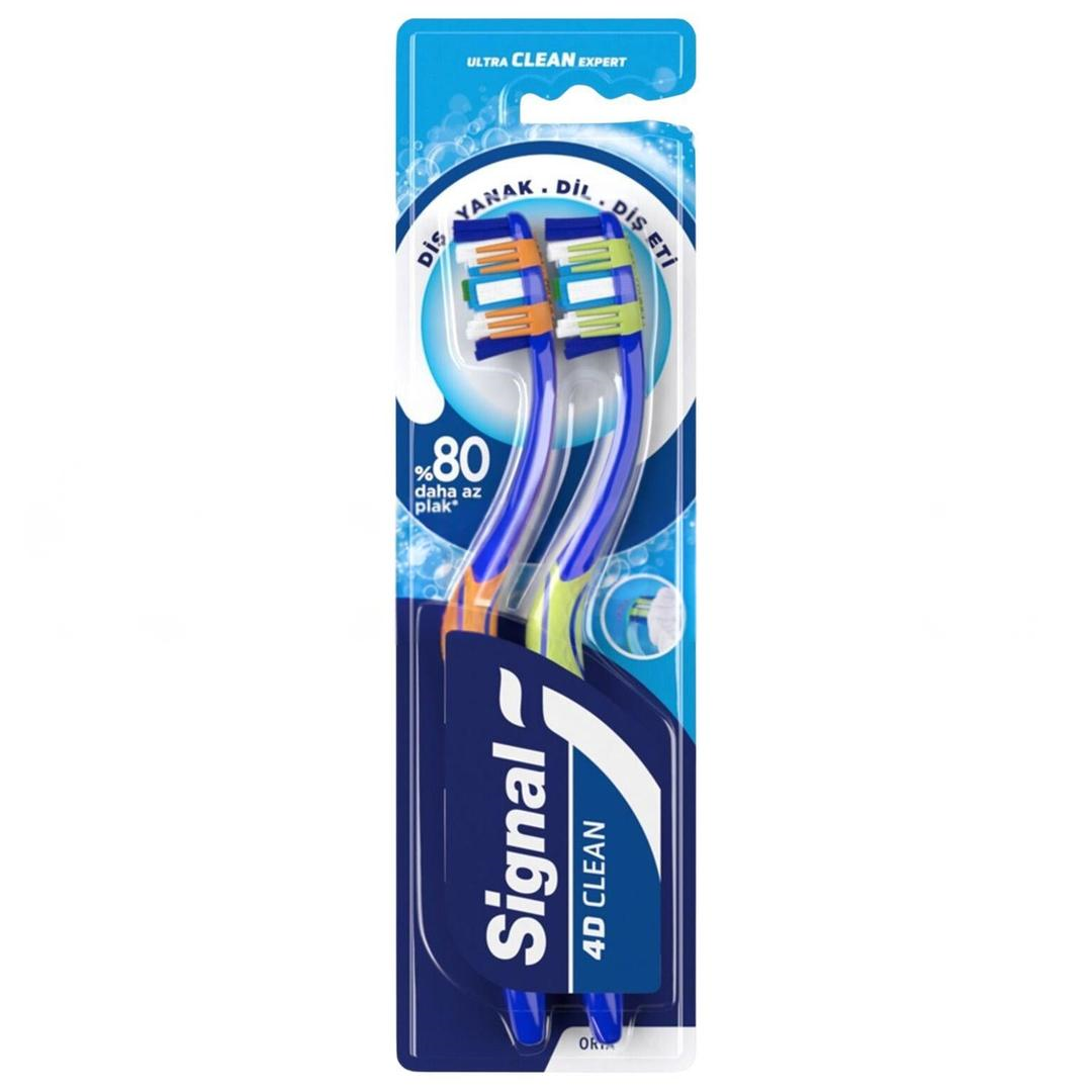 Signal Ultra Clean Expert 4D Clean 1+1 Diş Fırçası Orta