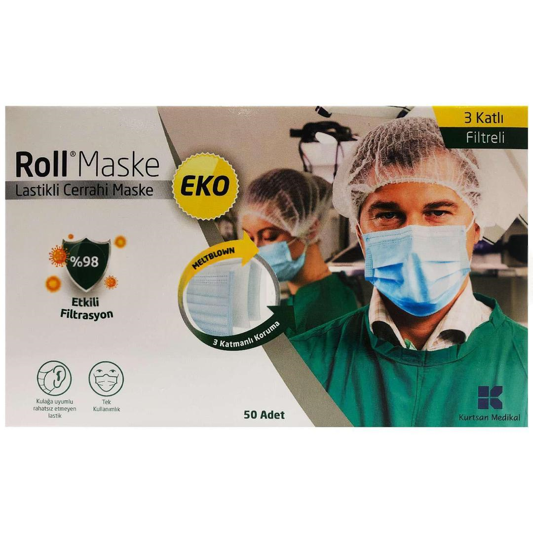 Roll 3 Katlı Meltblown Cerrahi Maske Telli 50'li