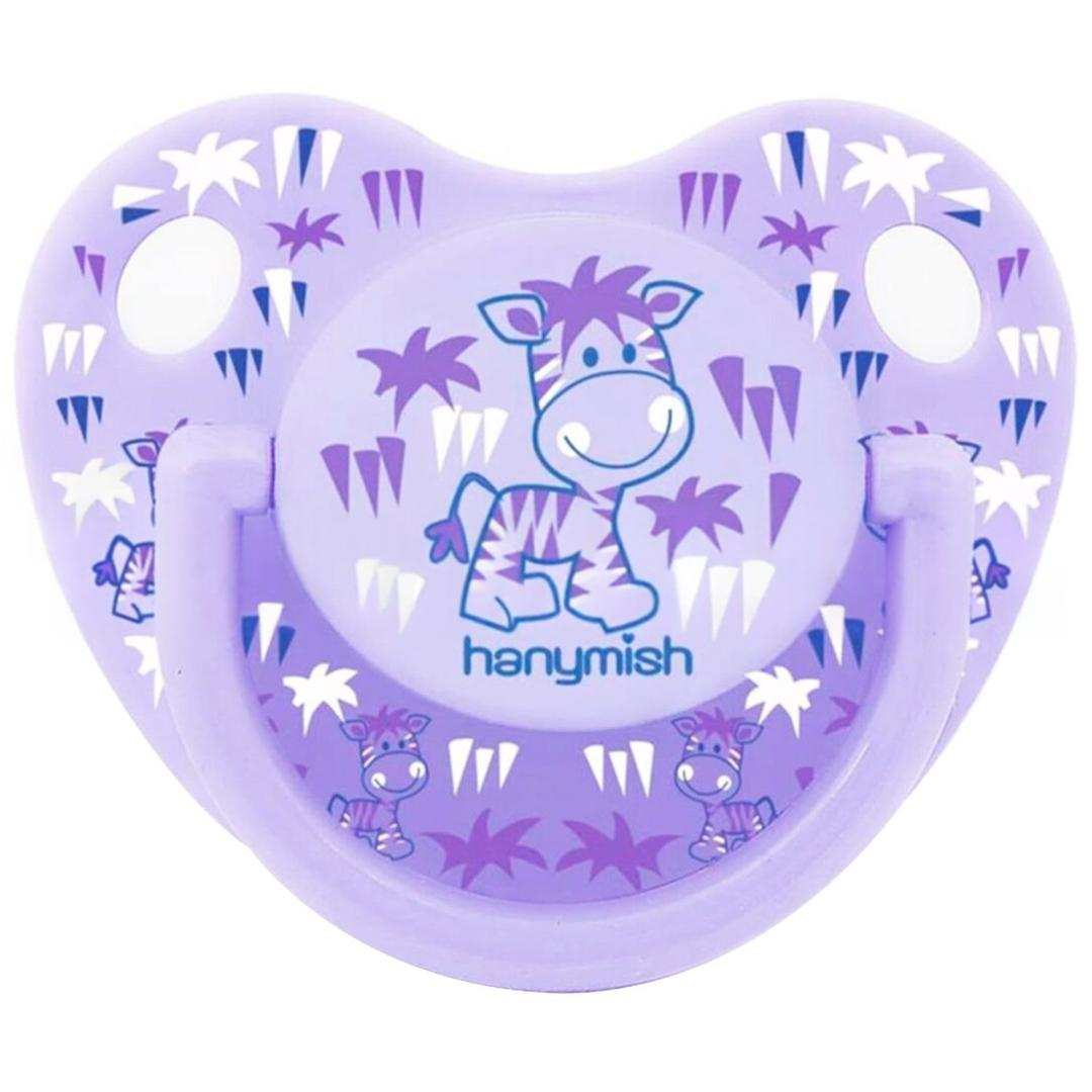 Hanymish Rainbow Silikon Damaklı Emzik No: 1 - Hayvan Desenli Mor