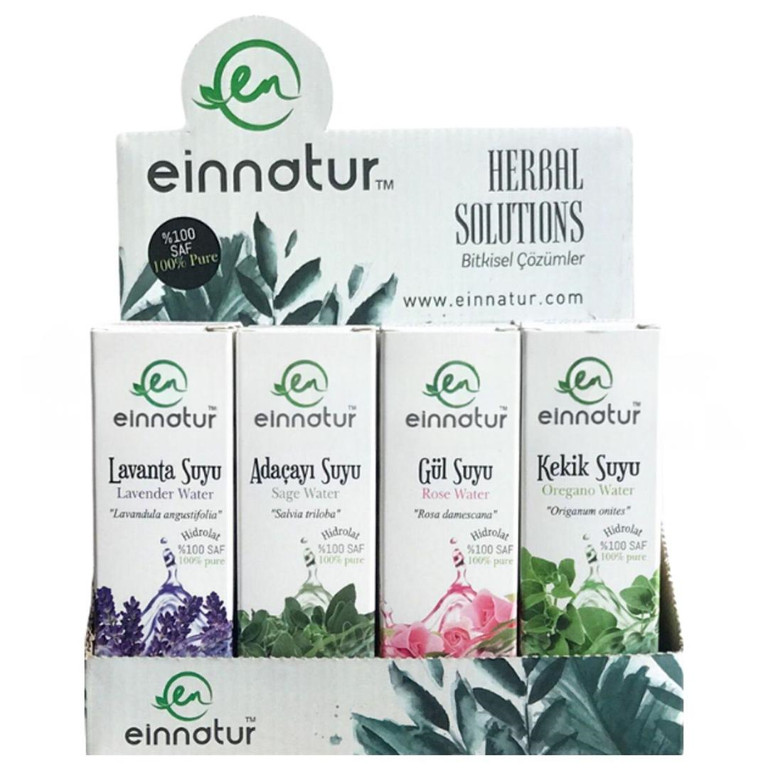 Einnatur Stantlı Hidrosol Hidrolat Seti %100 Saf Hidrosol Farmasötik Kalitede 4 x 3 Adet 50 ml