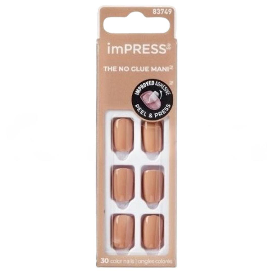 Kiss Impress Color Kendinden Yapışkanlı Takma Tırnak Kısa Tarçın