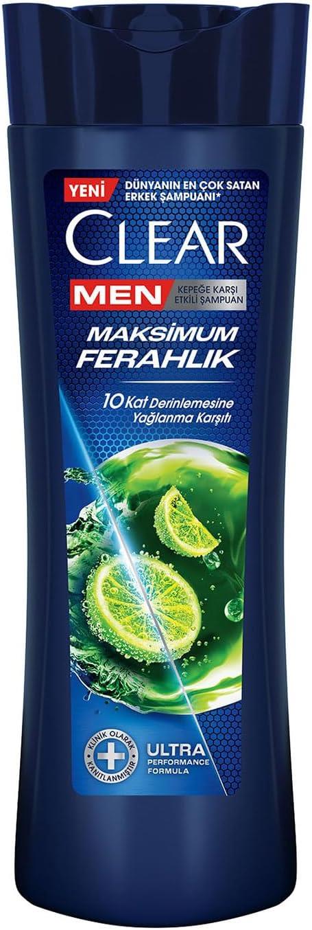 Clear Men Maksimum Ferahlık Yağlı Saç Derisi İçin Limon Özlü Kepeğe Karşı Etkili Şampuan 350 ml