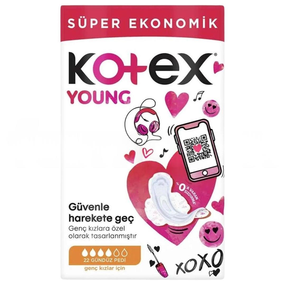 Kotex Young Genç Kızlar İçin Gündüz Pedi Süper Ekonomik 22'li