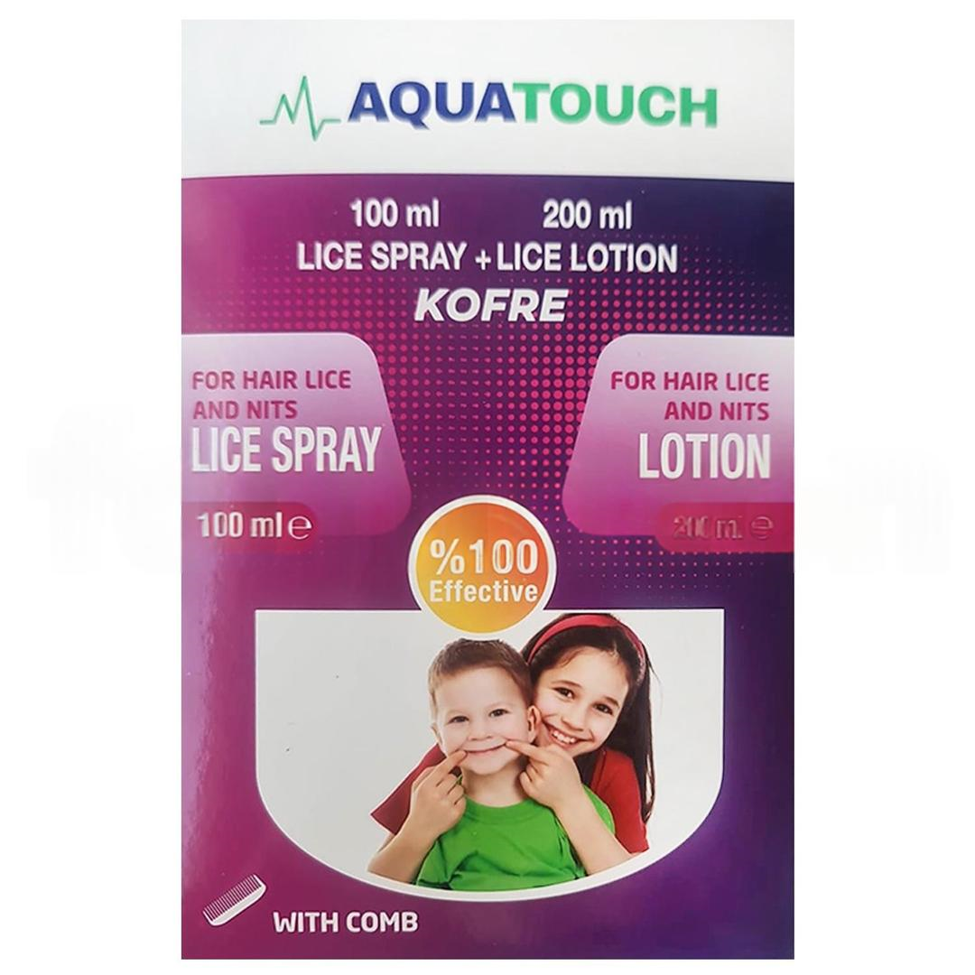 Aqua Touch Kofre Bit Sprey 100 ml + Şampuan 200 ml + Metal Tarak