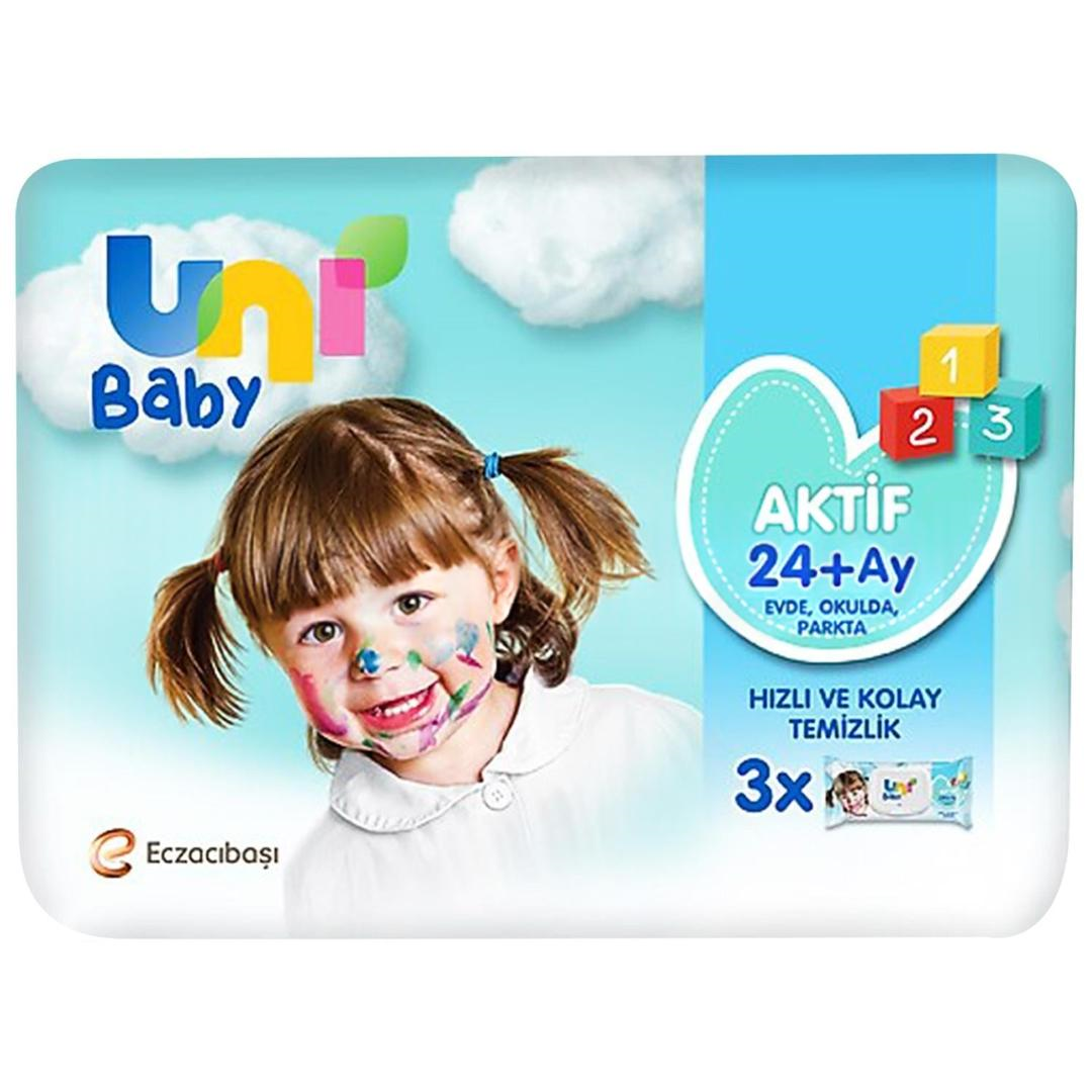 Uni Baby Aktif Islak Mendil Aktif Simple 52 Yaprak - 3 Adet