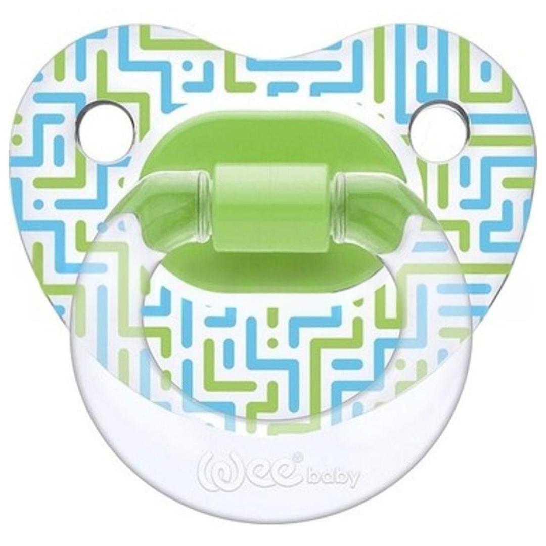 Wee Baby 836 Damaklı Emzik Şeffaf Desenli No: 1 - Yeşil