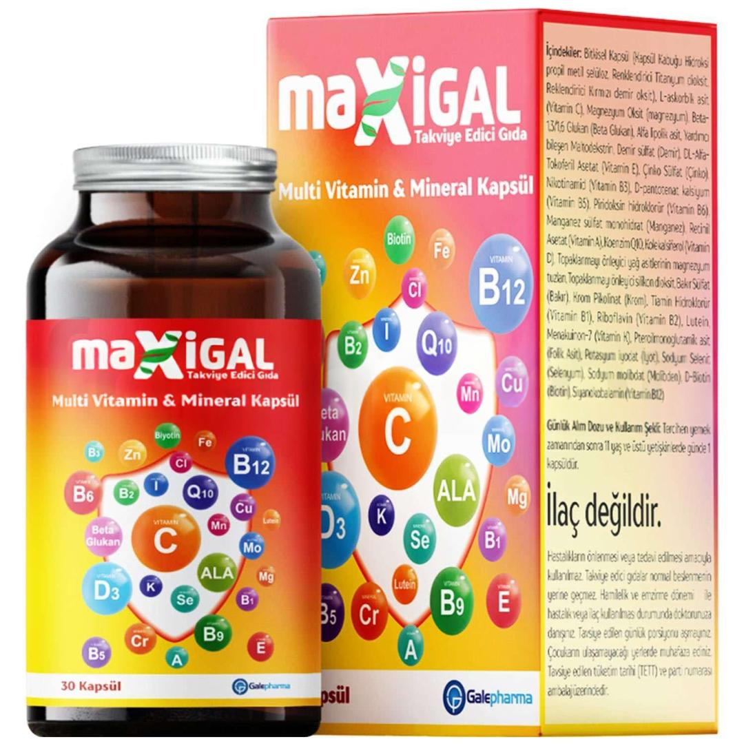 Maxigal Multivitamin Multimineral 30 Kapsül