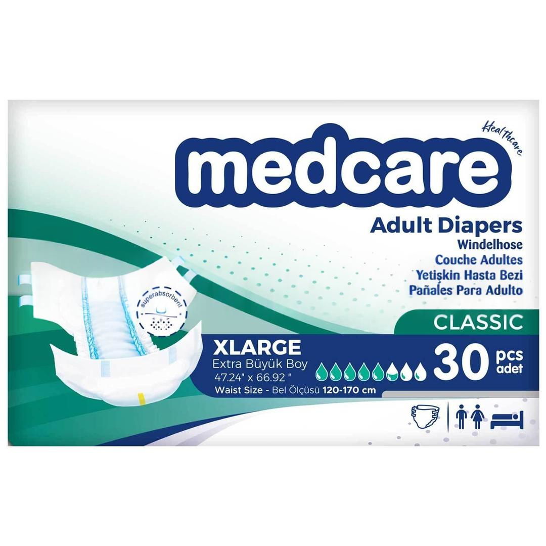 Medcare Belbantlı Classic Hasta Bezi xLarge 30'lu