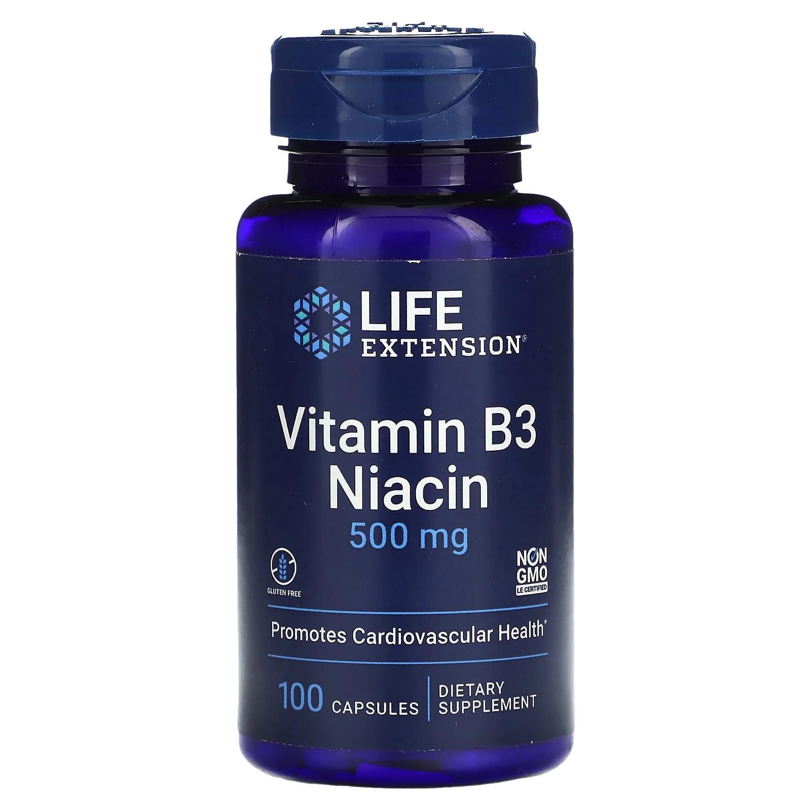 Life Extension Vitamin B3 Niacin 500 mg 100 Kapsül