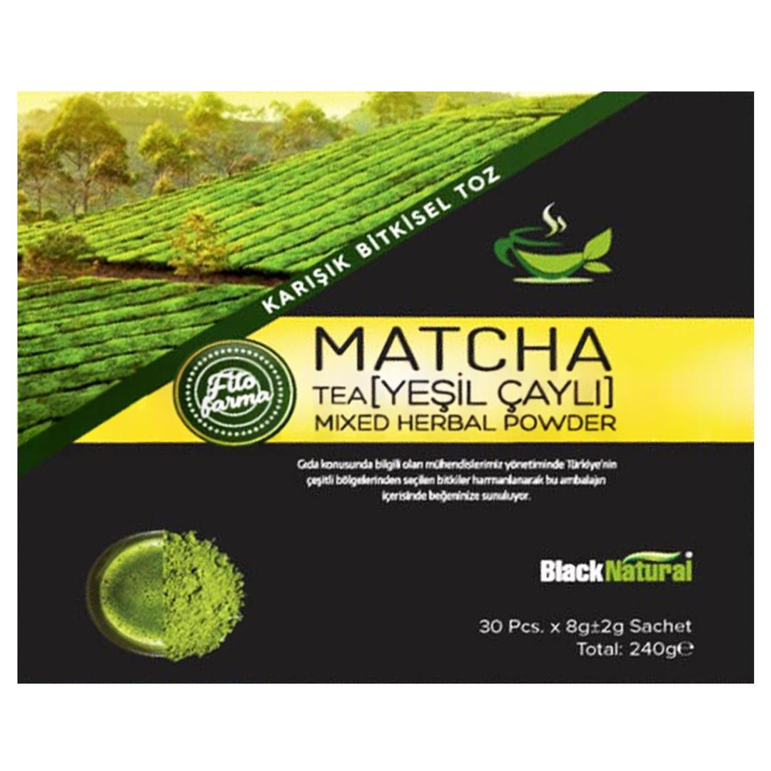 Black Natural Matcha Tea Yeşil Çaylı 30'lu Saşe 240 gr