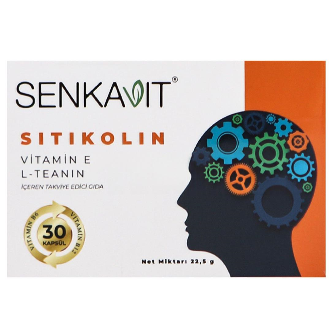 Senkavit Sitikolin + L-Teanin + B6 ve Vitamin E İçeren 30 Kapsül