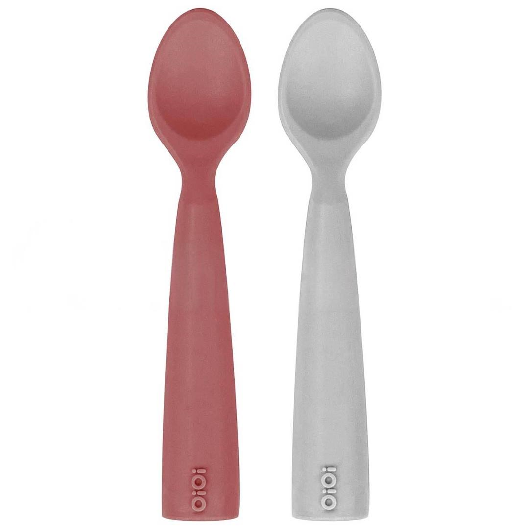 Oioi Silikon Nam Nam Mama Kaşığı 6 Ay+ 2'li - Rose/Grey