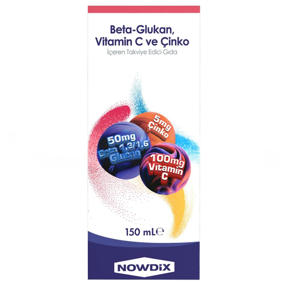 Nowdix Beta Glukan & Vitamin C & Çinko Şurup 150 ml