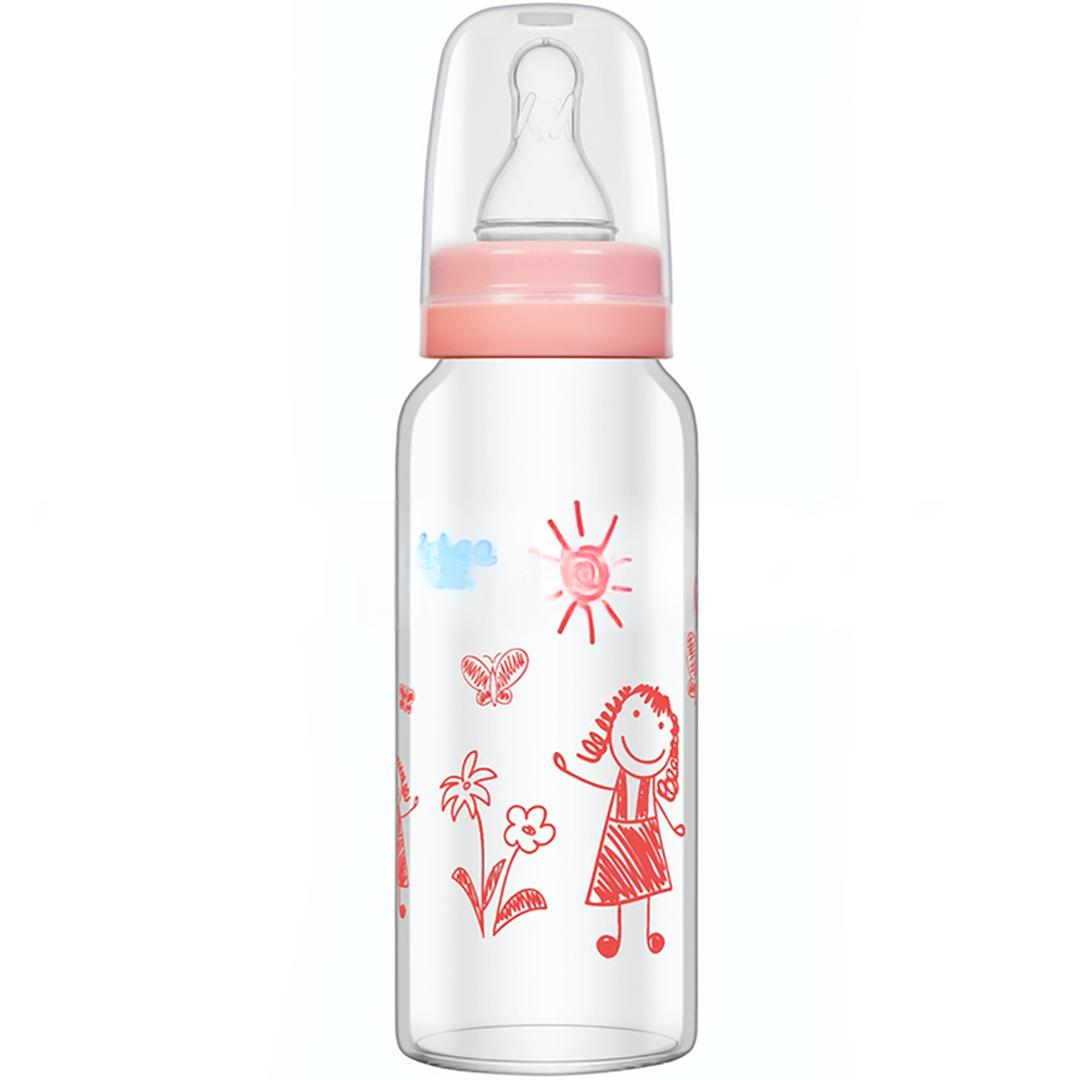 Wee Baby 771 Isıya Dayanıklı Cam Biberon 180 ml - Pembe