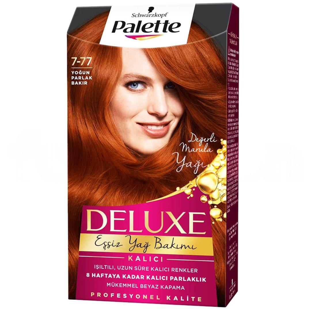 Palette Saç Boyası Delüx Eşsiz Yağ Bakımı 7 - 77 Yoğun Parlak Bakır 50 ml