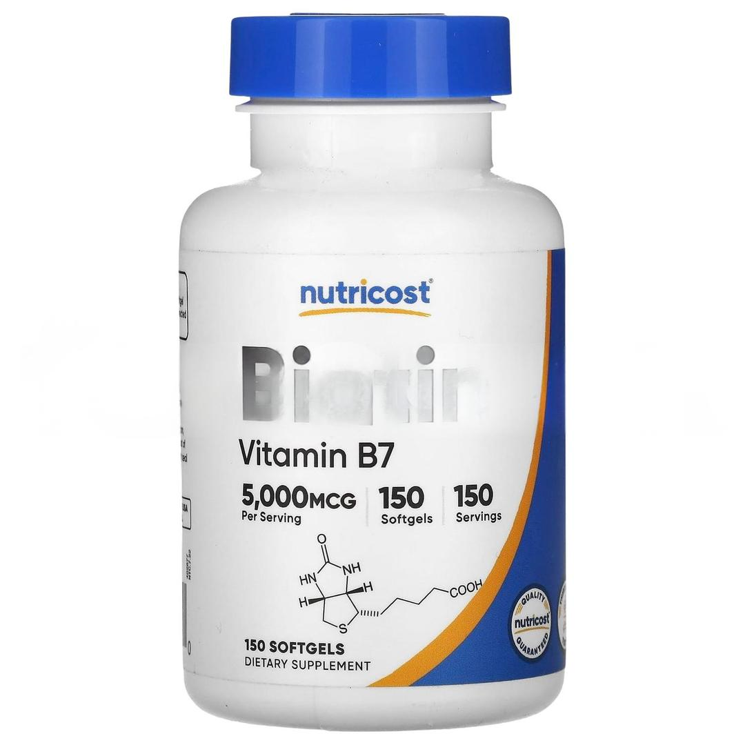 Nutricost Biotin 5,000 mcg 150 Softgels - İthal