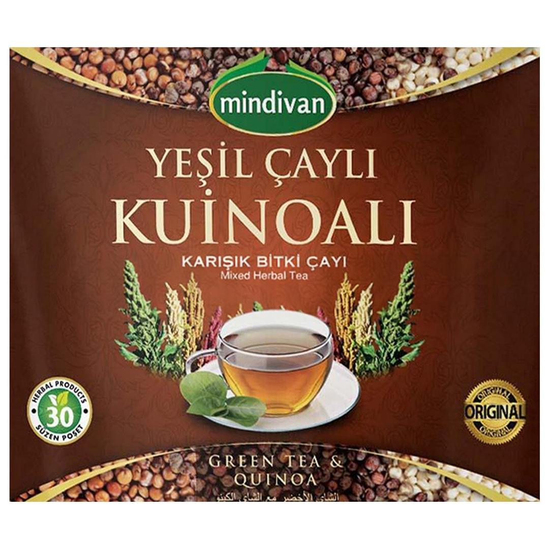 Mindivan Kinoalı Yeşilçaylı Bitki Çayı 30 Süzen Poşet