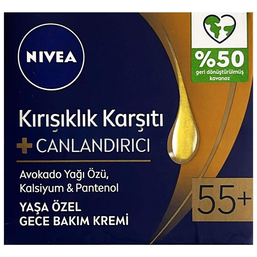 Nivea Kırışıklık Karşıtı Yenileyici 55+ Yaş Gece Kremi 50 ml