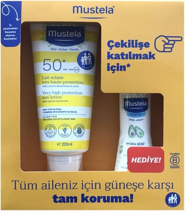Mustela Güneş Losyonu Spf50 200 ml + Mustela Hydra Bebe 100 ml