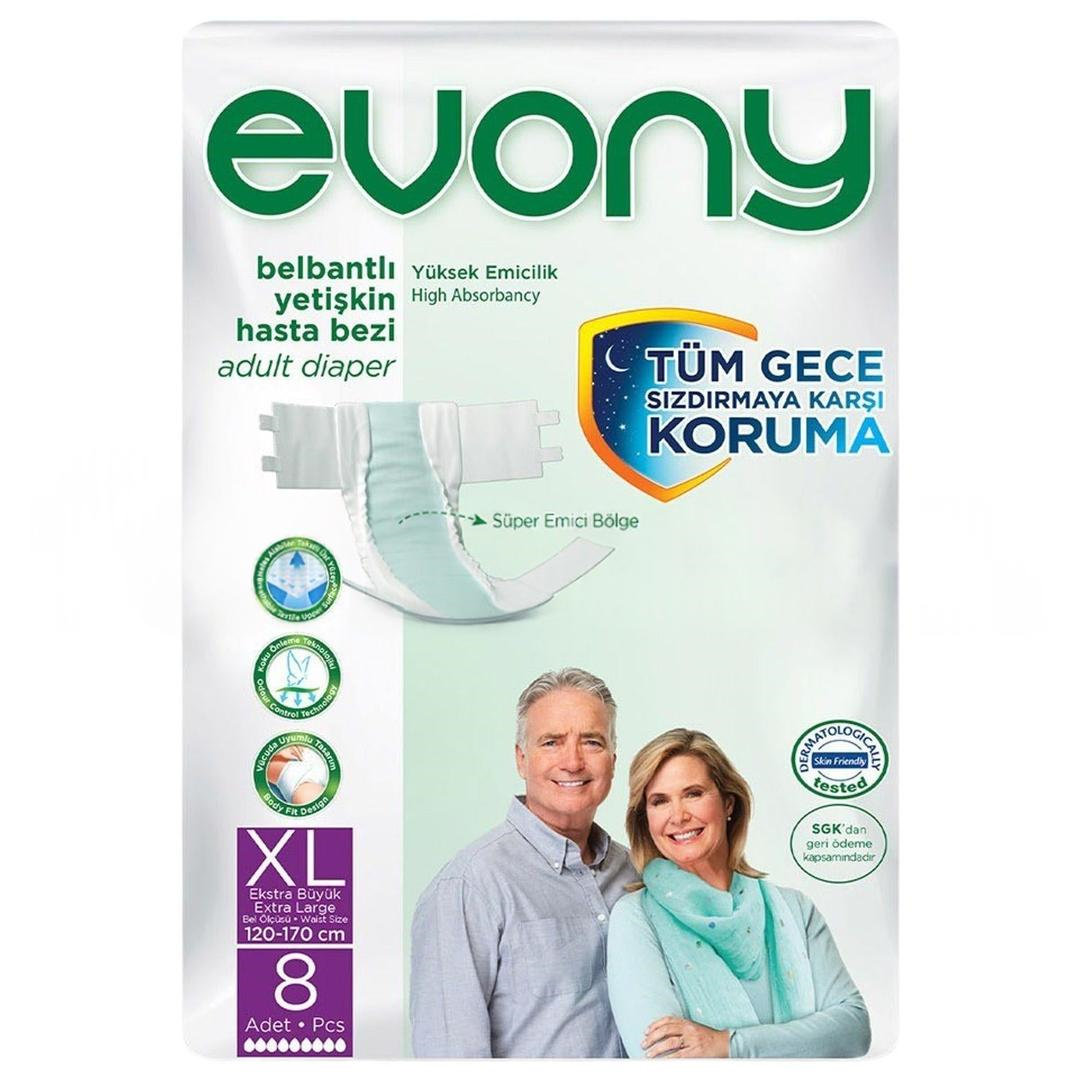 Evony Belbantlı Hasta Bezi xLarge 8 Adet