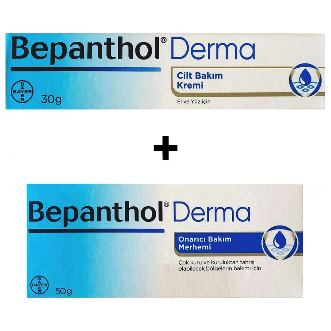 Bepanthol Derma Set - Cilt Bakım Kremi 30 gr + Onarıcı Bakım Merhemi 50 gr