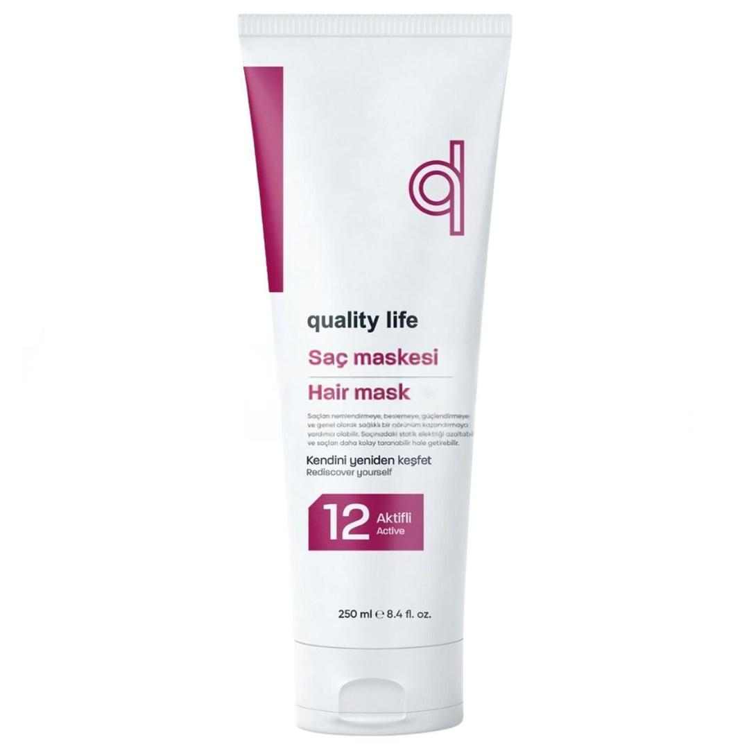 Quality Life Ql 8 Aktifli Saç Maskesi Aşırı Yıpranmış Ve Kuru Saçlar İçin Besleyici Onarıcı 250 ml