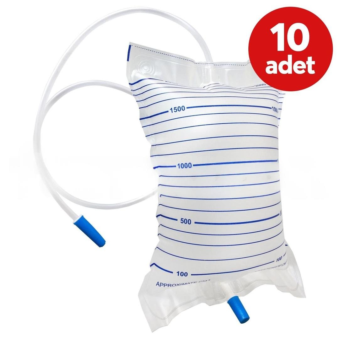 Galena Düz Musluklu İdrar Torbası Steril 2000 ml - 10 Adet