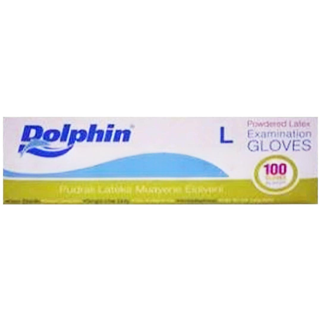 Dolphin Lateks Pudralı Muayene Eldiveni Large 100'lü