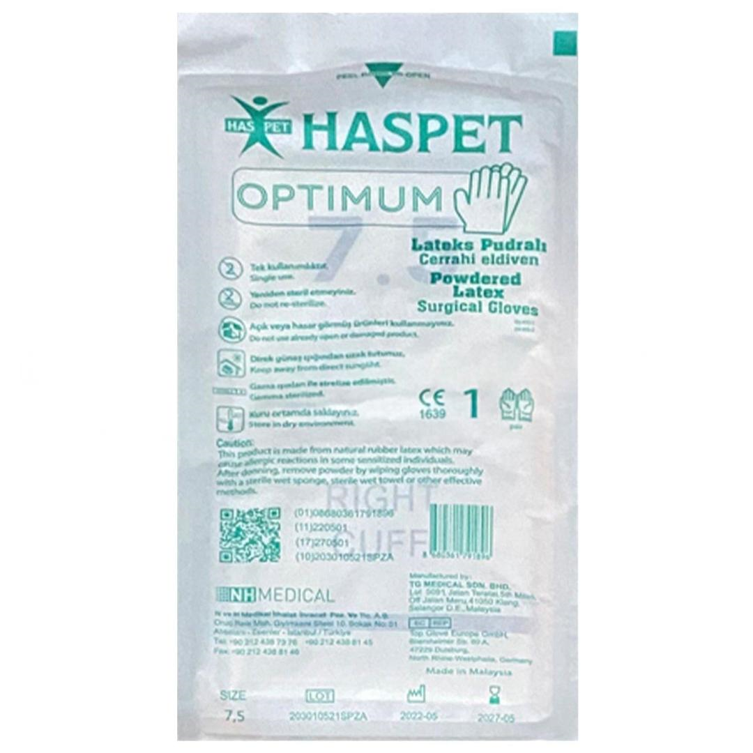 Haspet Optimum Steril Eldiven Pudrasız No: 7,5