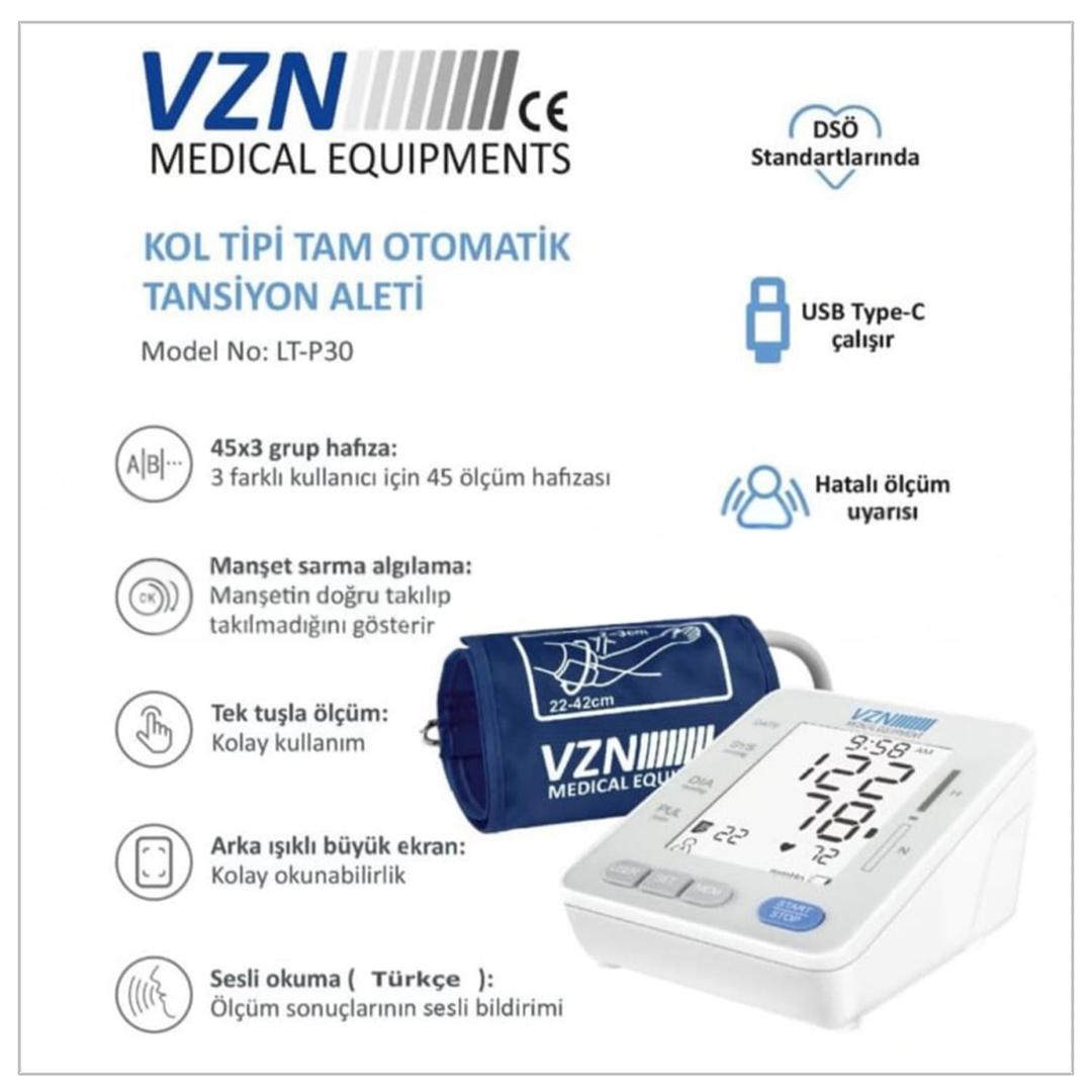 Vzn Lt-P30 Kol Tipi Konuşan Tansiyon Aleti