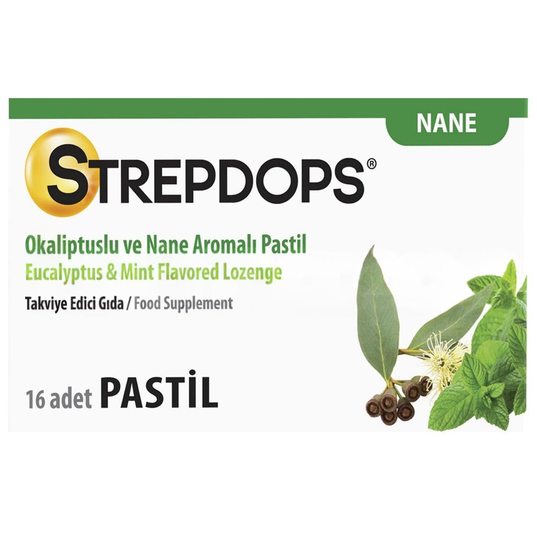 Strep-Dops Mentol Nane Aromalı 16 Pastil