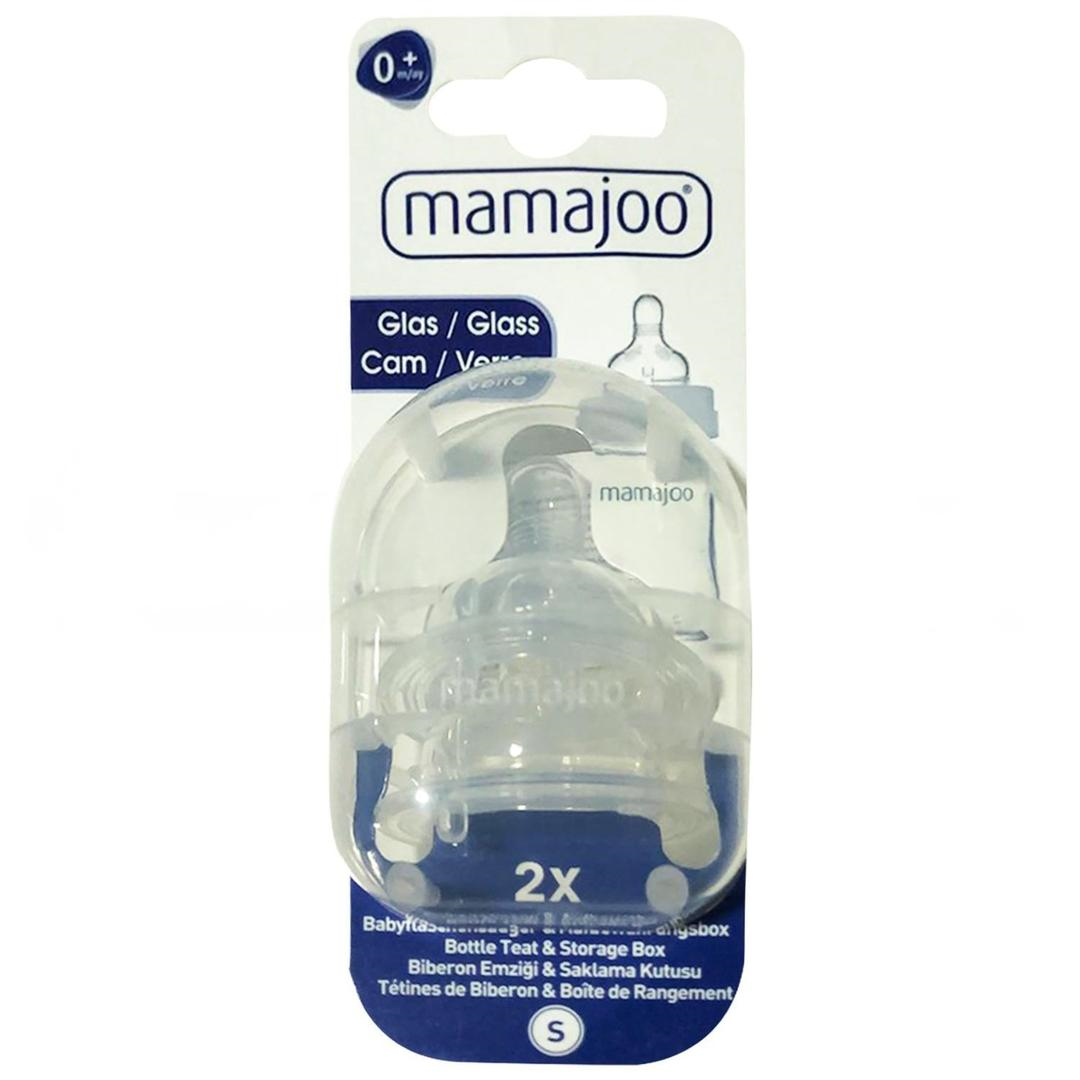 Mamajoo Cam Biberon Emziği Antikolik 0+Ay 2'li & Saklama Kutulu Small No: 1