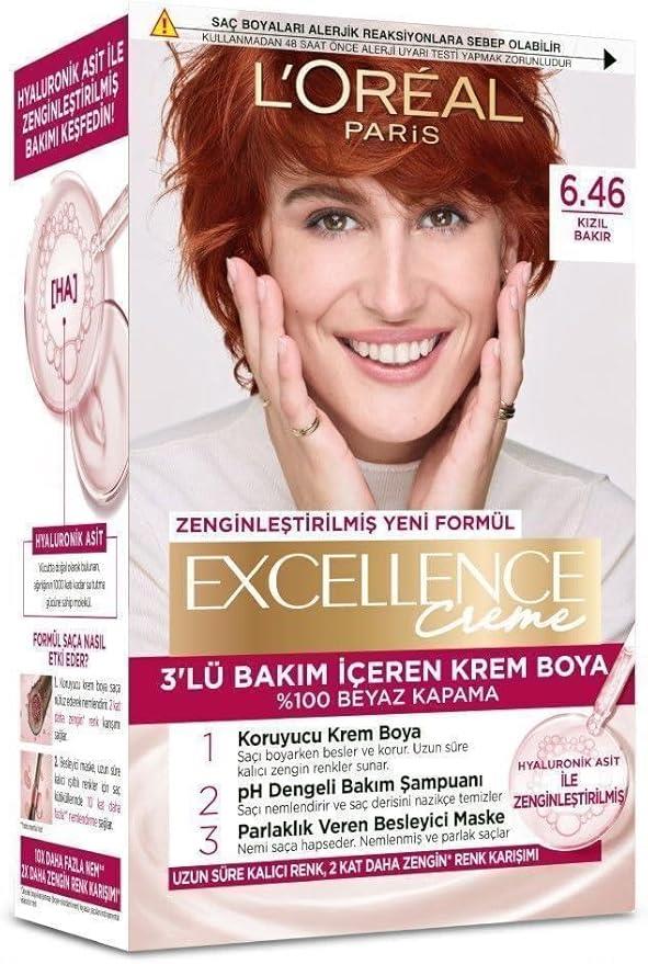 L'Oreal Paris Excellence Creme Saç Boyası - 6.46 Kızıl Bakır