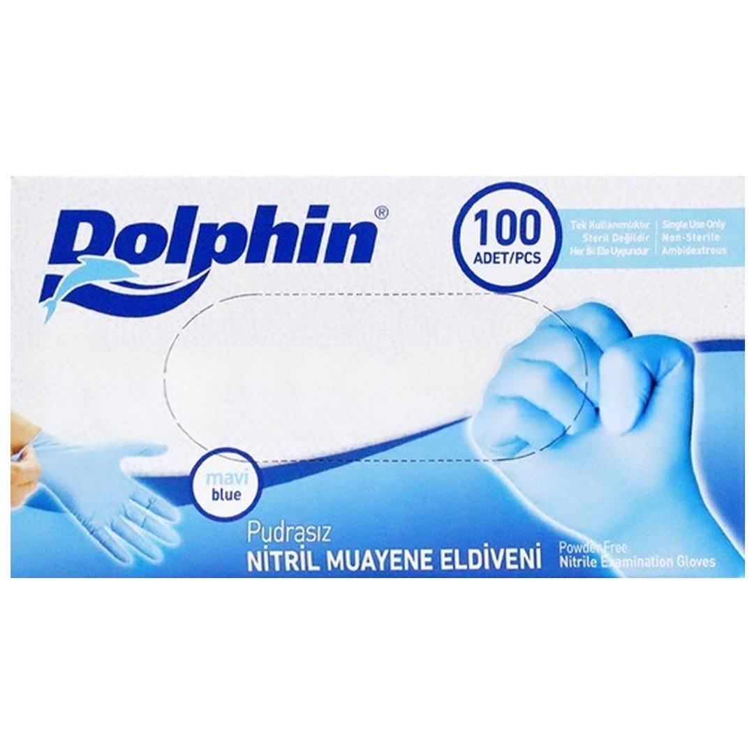 Dolphin Pudrasız Mavi Nitril Eldiven Büyük 100'lü