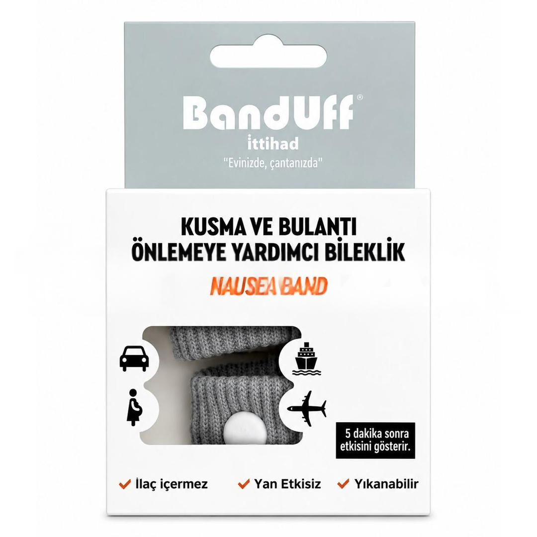 Banduff Kusma ve Bulantı Önleyici Bileklik Yetişkin Gri
