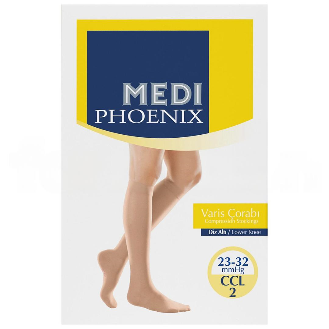 Mediphoenix CCL2 23-32 mmhg Diz Altı Açık Parmak Varis Çorabı No: 2 - Ten Rengi