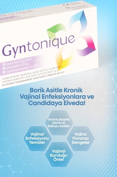 GYNTONIQUE BORIK ASIT 10 VAJİNAL OVULASYON
